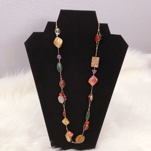 Vintage LiaSophia Multicolor Stone & Bead Necklace